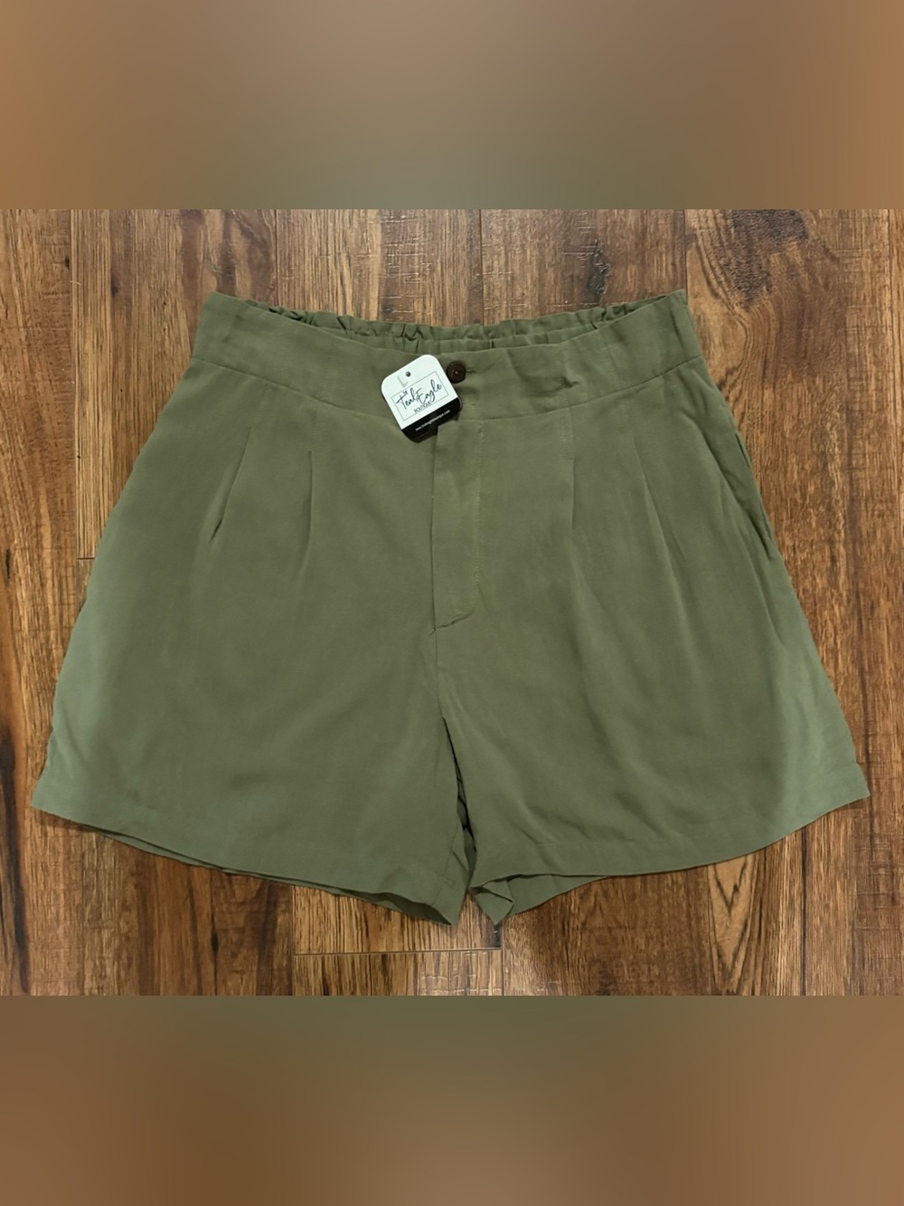 NWT Becool Olive Green High-Waist Relaxed Shorts Size L